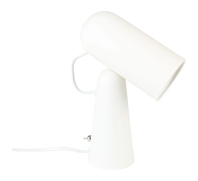 Schreibtischlampe Vesper in Weiß mit drehbarem Magnet-Lampenschirm