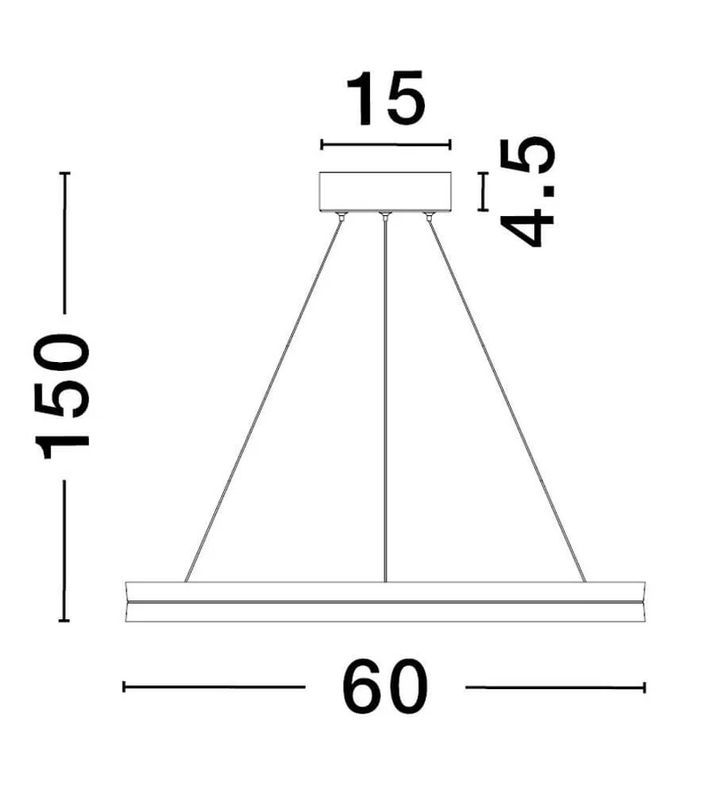 Cantria LED Pendelleuchte Ø 60cm 3000K Schwarz, Gold