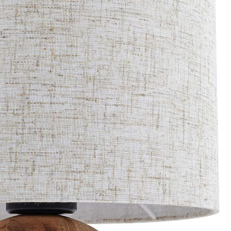 B-Ware Lindby Tischleuchte Mayumi LED Lampe Leuchte Holz Textil E27 31cm hellgrau