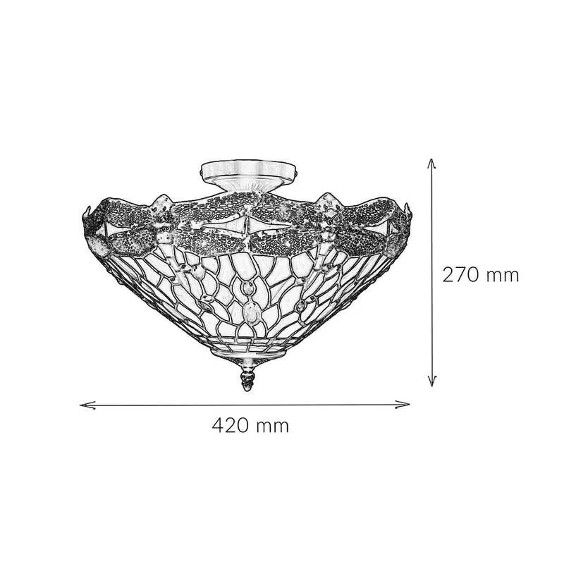 B-Ware Searchlight Deckenlampe New York Decken-Lampe Deckenlicht im Tiffany-Stil E14