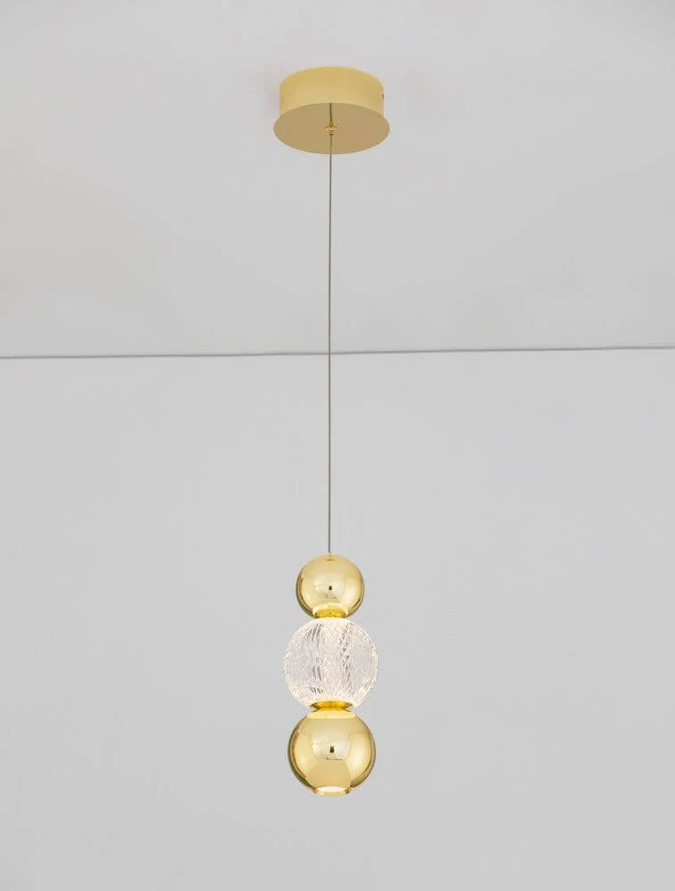 Brille LED Pendelleuchte Ø 14cm 3200K Gold
