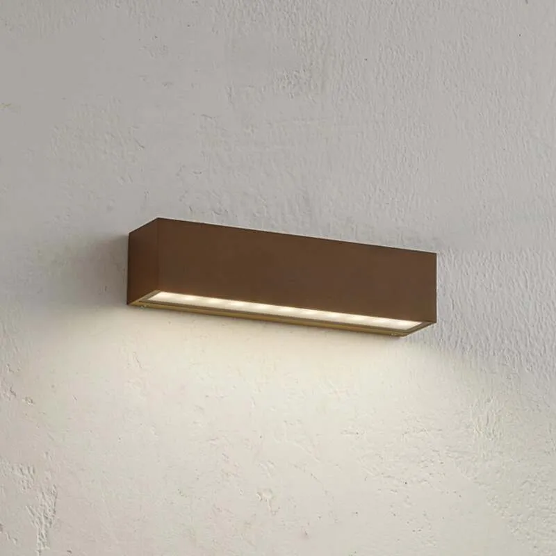 B-Ware Lucande Außenwandleuchte Lengo LED Gartenlampe Wandleuchte braun IP65 3000K