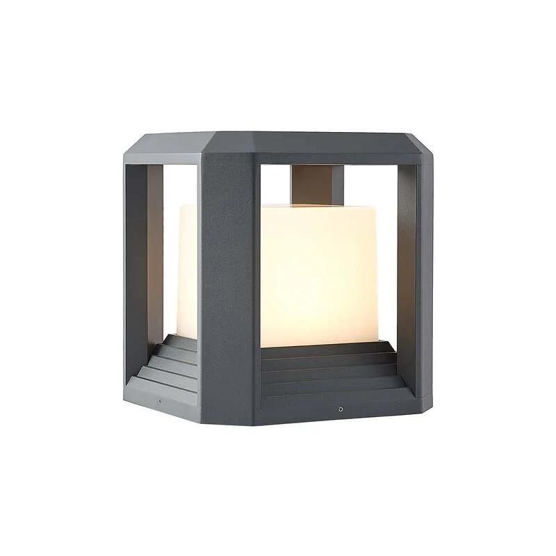 B-Ware Lucande LED Sockelleuchte Gartenleuchte Serenella anthrazit 27cm IP65 995Lumen