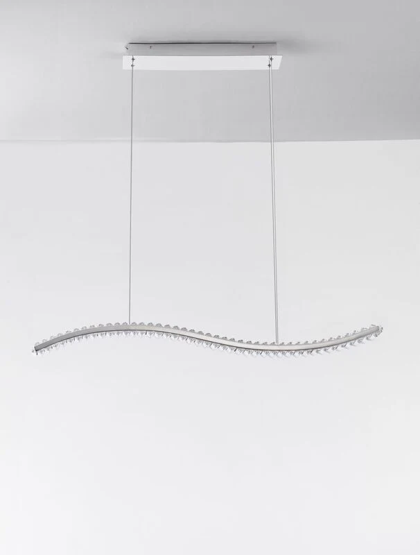 B-Ware Nova Luce Pendelleuchte Hängeleuchte AURELIA LED Chrom Neutralweiß dimmbar 43 W