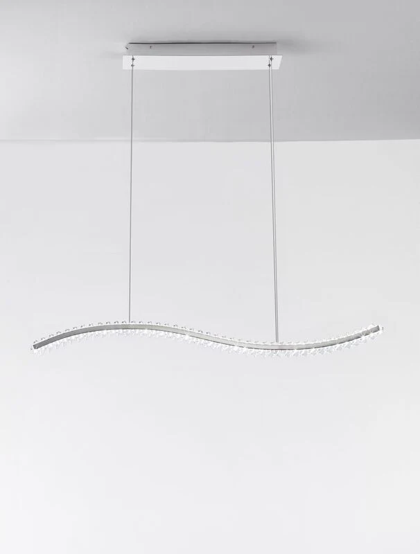 B-Ware Nova Luce Pendelleuchte Hängeleuchte AURELIA LED Chrom Neutralweiß dimmbar 43 W