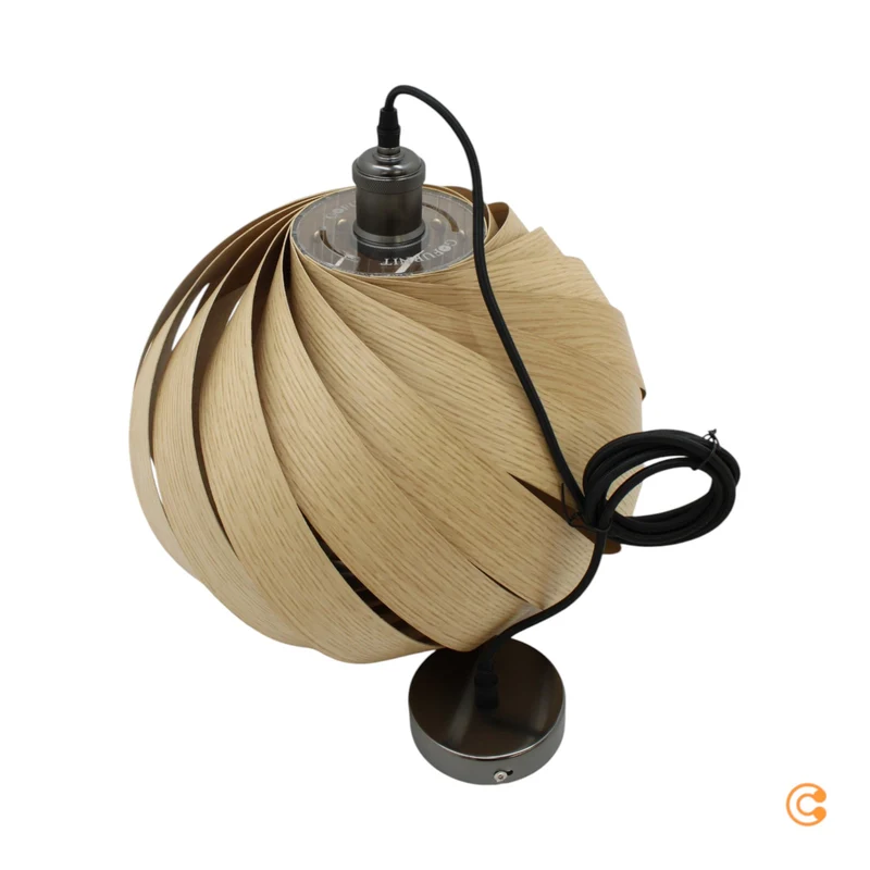 B-Ware Gofurnit Pendellampe Hängelampe Eiche Mela Leuchte E27 Fassung 35 cm