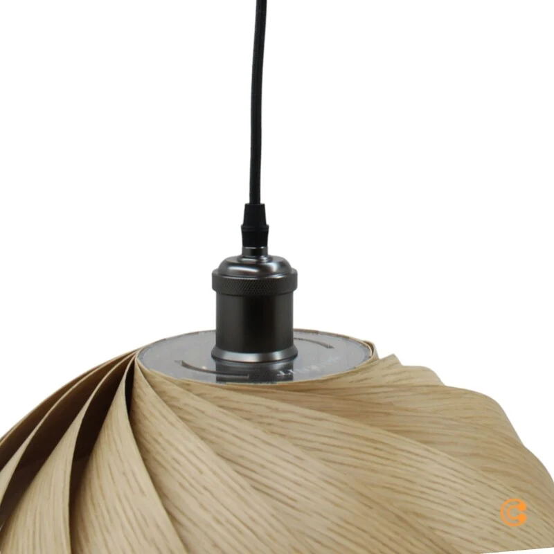 B-Ware Gofurnit Pendellampe Hängelampe Eiche Mela Leuchte E27 Fassung 35 cm