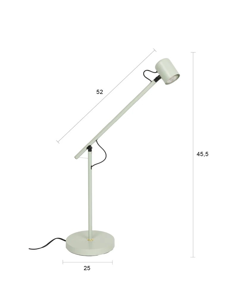 Tischlampe Aero, verstellbar aus Metall in Grün mit GU10-Fassung