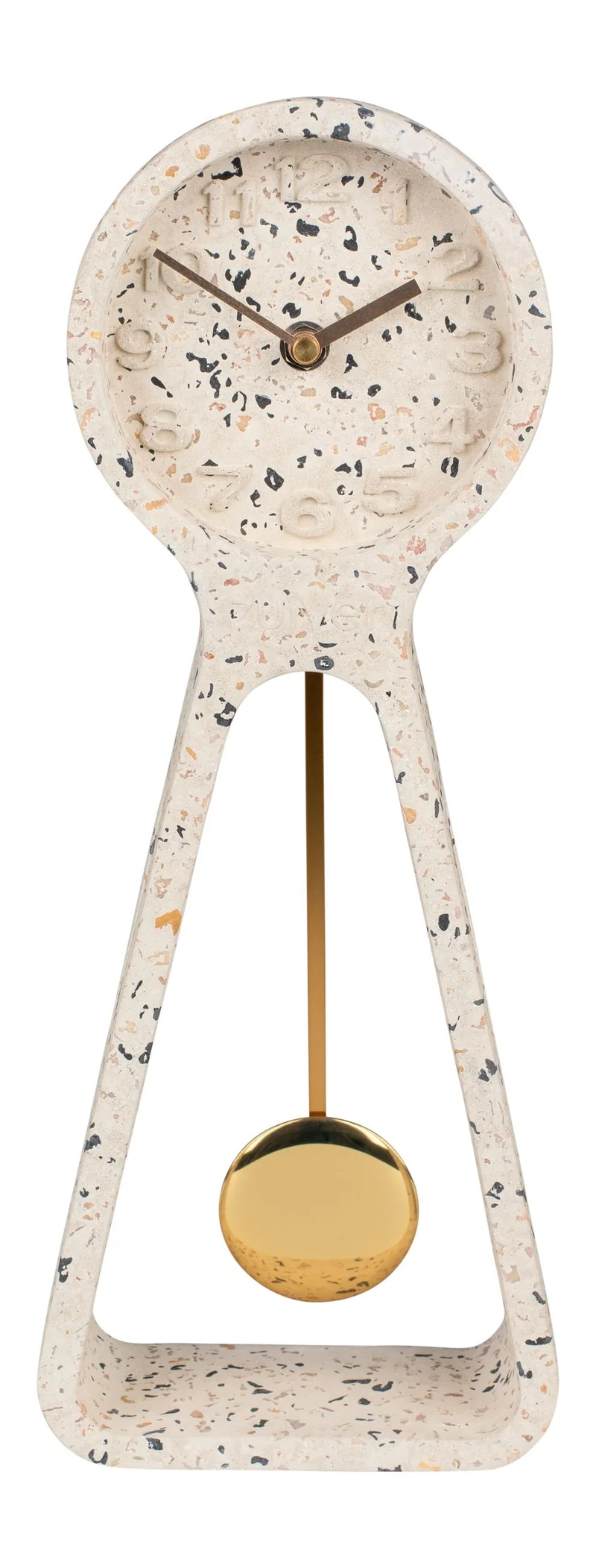 Wanduhr Pendulum Time Terrazzo White von Zuiver für Wohnzimmer