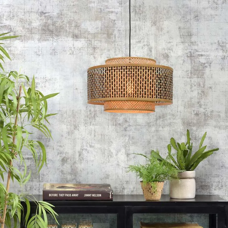 B-Ware Good&Mojo Hängeleuchte Pendelleuchte Bhutan LED Lampe dimmbar creme schwarz