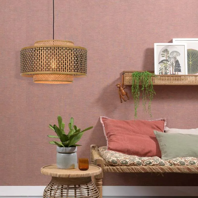B-Ware Good&Mojo Hängeleuchte Pendelleuchte Bhutan LED Lampe dimmbar creme schwarz