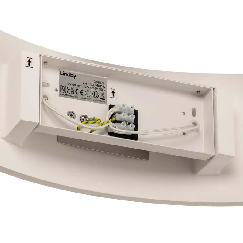 B-Ware Lindby Wandleuchte Naike LED Wandlampe Gips dimmbar weiß 35x15cm IP20 2-flammig