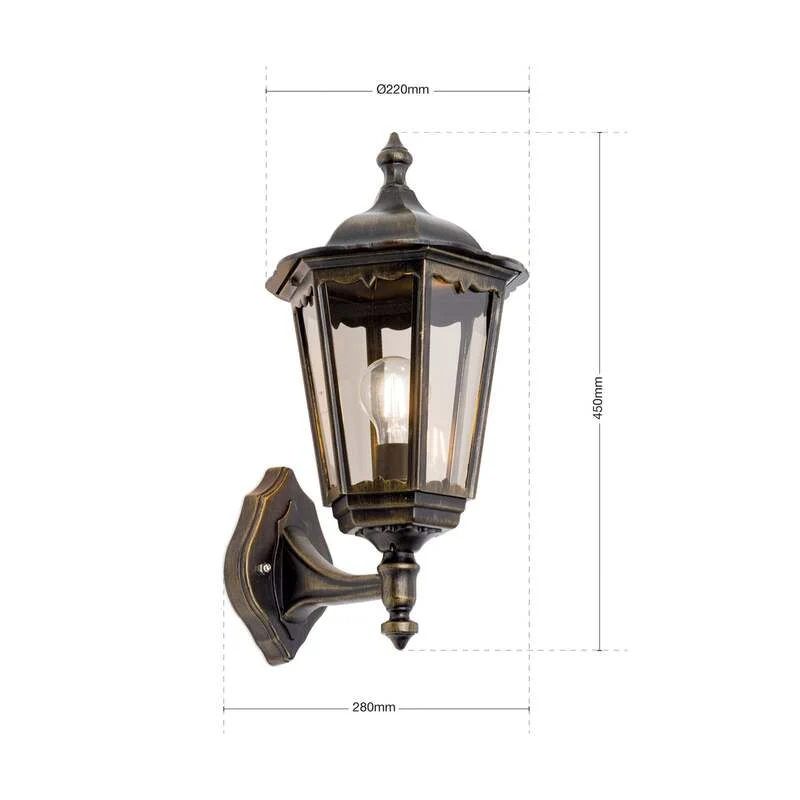 B-Ware Orion Außenwandleuchte Puchberg LED Wandleuchte Gartenlampe schwarz-gold 45cm