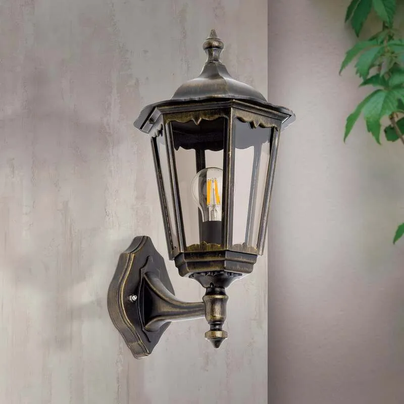 B-Ware Orion Außenwandleuchte Puchberg LED Wandleuchte Gartenlampe schwarz-gold 45cm