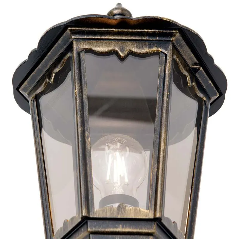 B-Ware Orion Außenwandleuchte Puchberg LED Wandleuchte Gartenlampe schwarz-gold 45cm