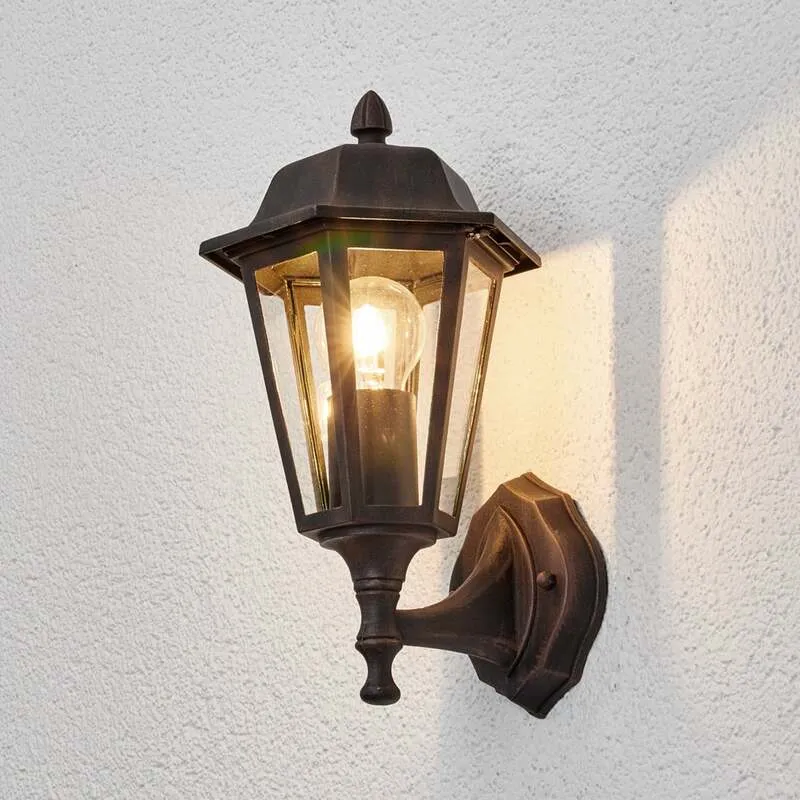 B-Ware Lindby Außenwandleuchte Lamina LED Gartenlampe Wandleuchte dimmbar rost 31,3cm