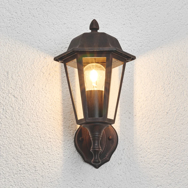 B-Ware Lindby Außenwandleuchte Lamina LED Gartenlampe Wandleuchte dimmbar rost 31,3cm