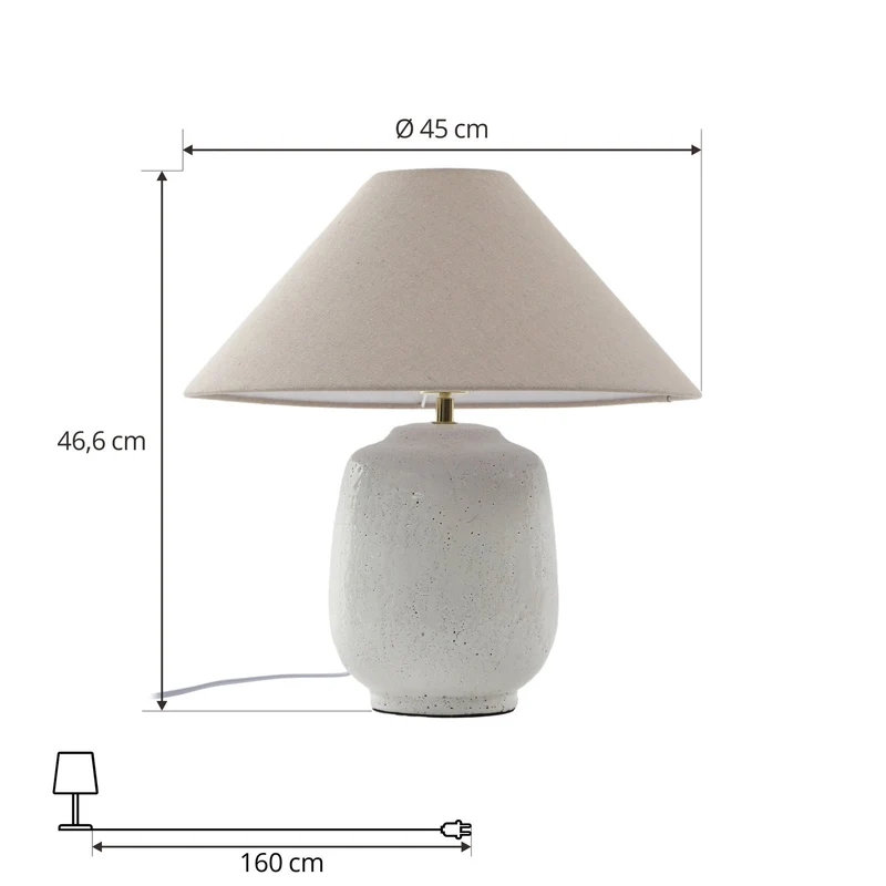 B-Ware Lucande Tischleuchte Thalorin Höhe 47 cm Keramik Tischlampe Lampe Leselampe E27