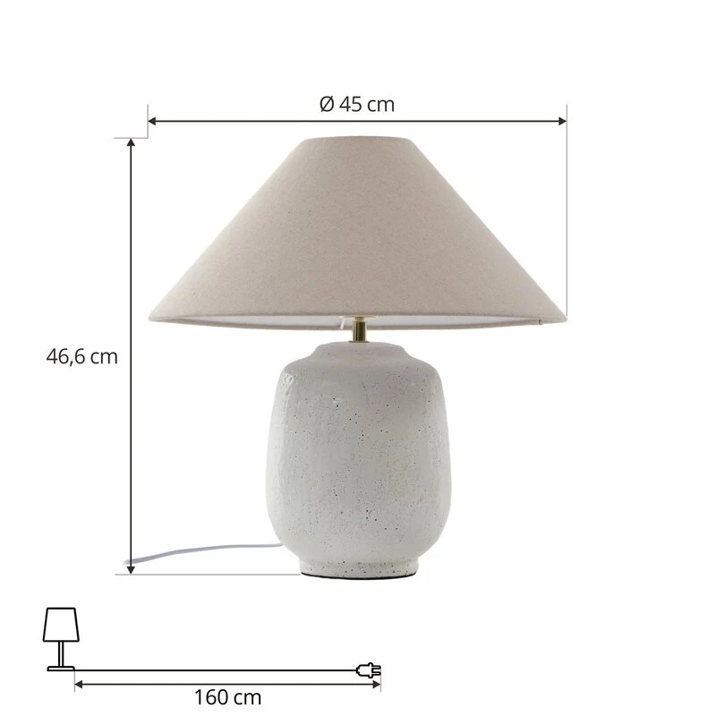 B-Ware Lucande Tischleuchte Thalorin Höhe 47 cm Keramik Tischlampe Lampe Leselampe E27