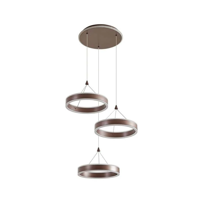 B-Ware Lucande Hängeleuchte Kolo LED Pendelleuchte dimmbar braun 3-flg 1640 Lumen