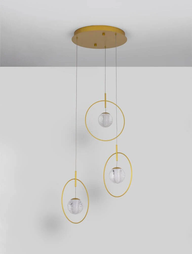 Atos LED Pendelleuchte Ø 40cm 3-flammig Gold 3000K