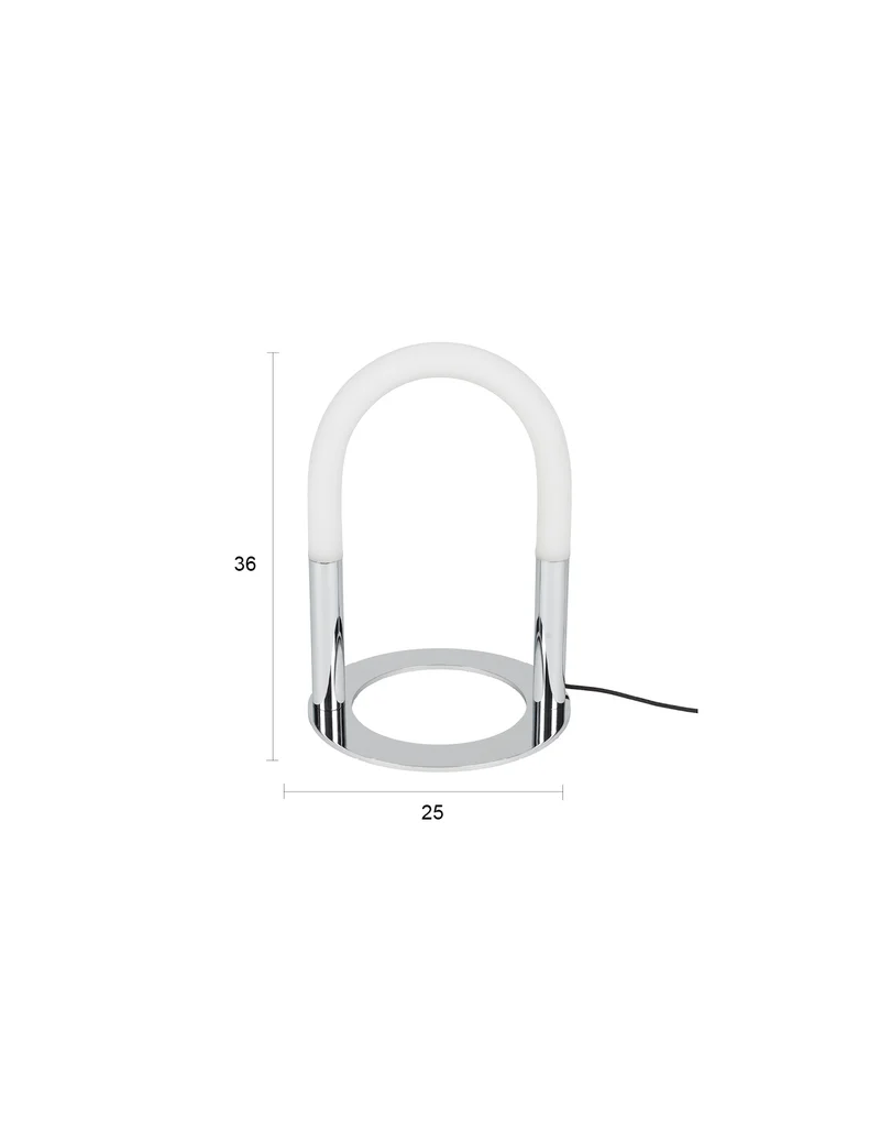 Tischlampe Arch Chrome von Zuiver mit Touch-Dimmer, 3 Stufen