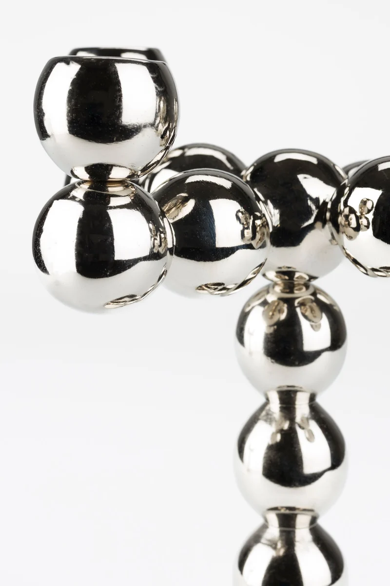 Kerzenständer Bubbles Zuiver für 4 Kerzen in glänzendem Silber
