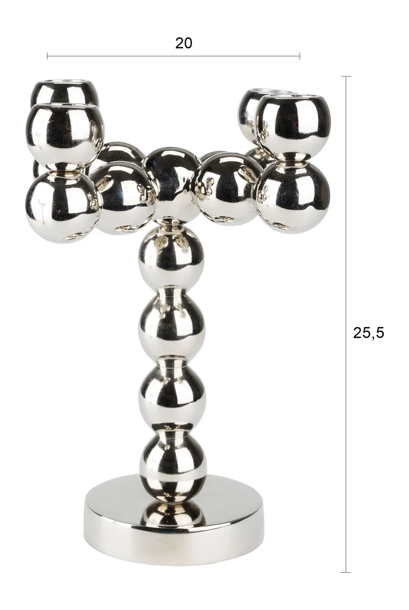 Kerzenständer Bubbles Zuiver für 4 Kerzen in glänzendem Silber