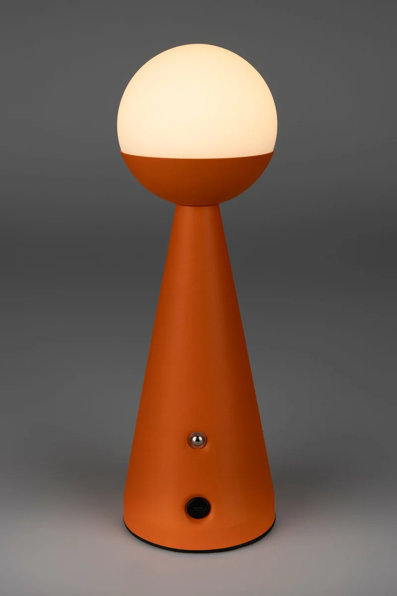 Tischlampe Bello Orange von Zuiver, kabellos & dimmbar für Balkon