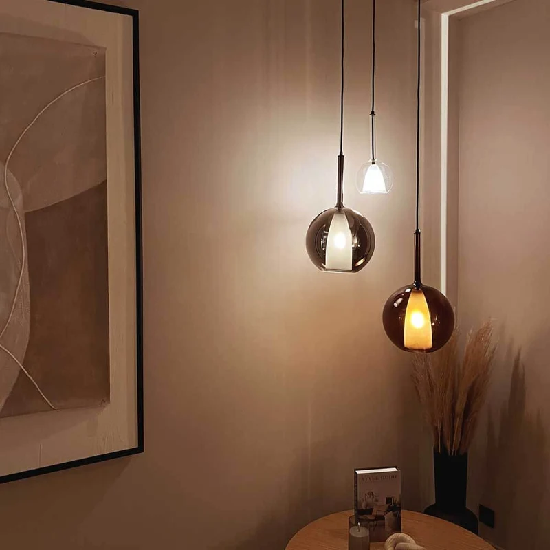 s.luce Belluna Glas-Pendelleuchte 150cm Textilkabel
