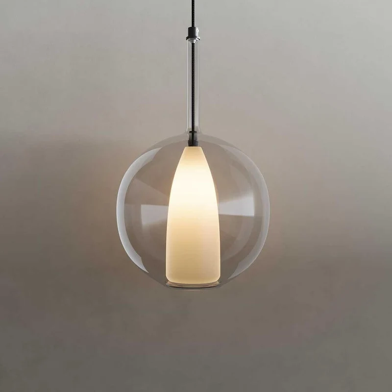 s.luce Belluna Glas-Pendelleuchte 150cm Textilkabel