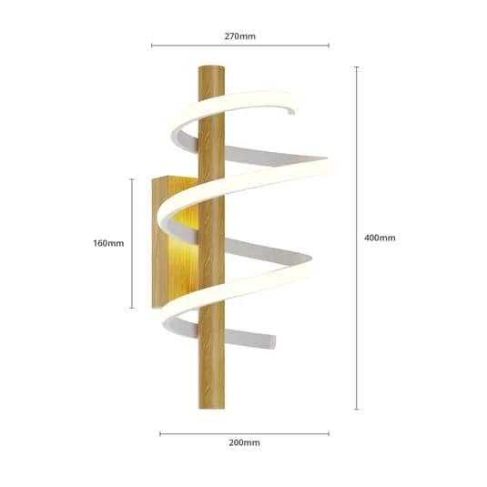 B-Ware Lucande Milora LED-Wandleuchte Wandleuchte Designerleuchte Lampe Wand Eiche weiß