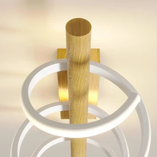 B-Ware Lucande Milora LED-Wandleuchte Wandleuchte Designerleuchte Lampe Wand Eiche weiß