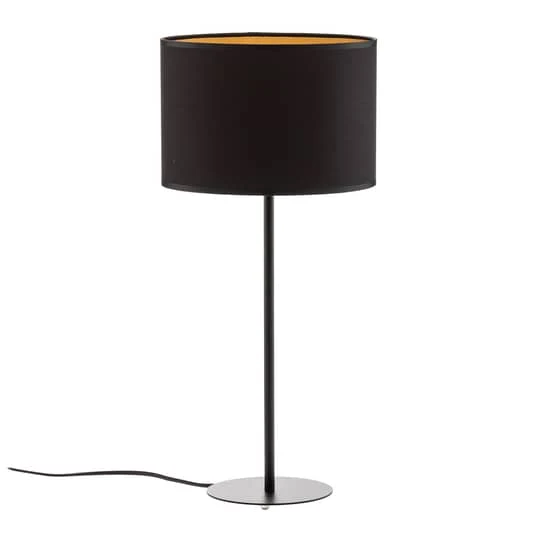 B-Ware Euluna Tischleuchte Soho Deko-Schreibtischlampe zylindrisch 56 cm schwarz gold