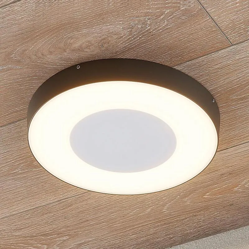 B-Ware Lucande LED-AußenDeckenlampe Außendeckenlampe Lampe Leuchte Decke Sora rund