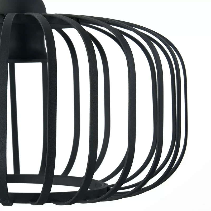 B-Ware Lindby Krish Pendellampe schwarz Eisen Käfigoptik 3-flammig dimmbar 90 cm