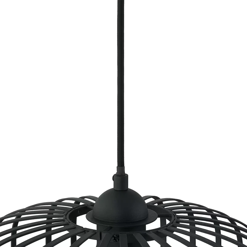 B-Ware Lindby Krish Pendellampe schwarz Eisen Käfigoptik 3-flammig dimmbar 90 cm