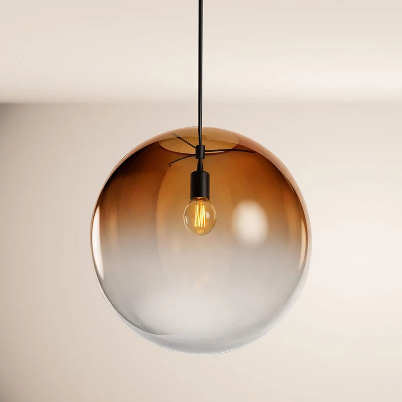 s.luce Orb Glaskugel Galerieleuchte 500cm Aufhängung Schwarz