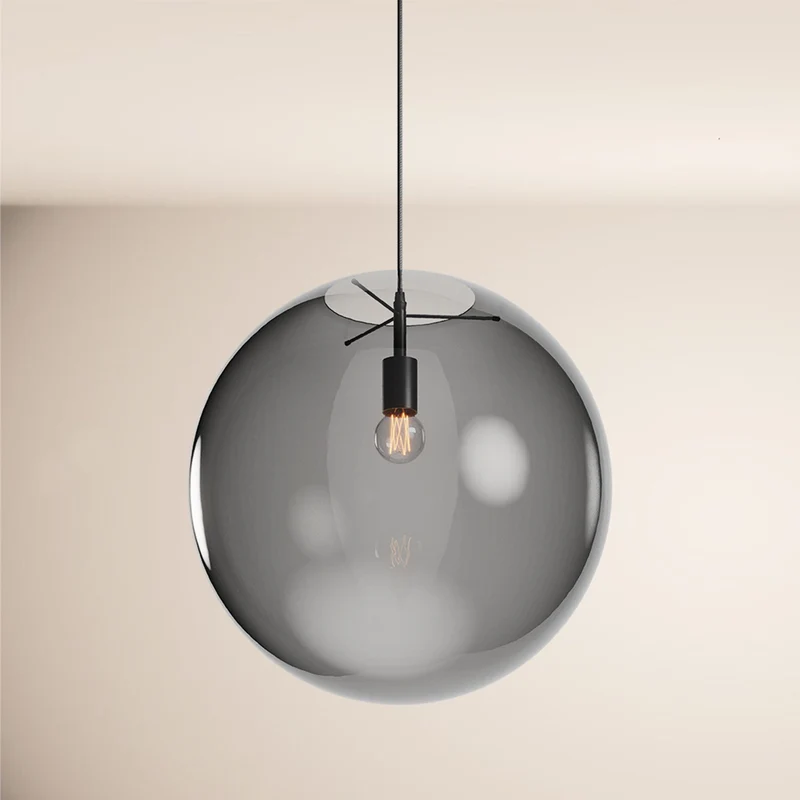 s.luce Orb Glaskugel Galerieleuchte 500cm Aufhängung Schwarz
