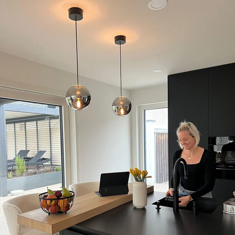 s.luce Orb Glaskugel Pendelleuchte Aufhängung 150cm Weiß