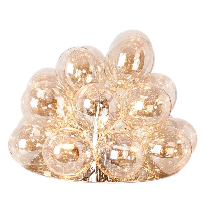 Glas Tischlampe Gross Ø 38cm Amber