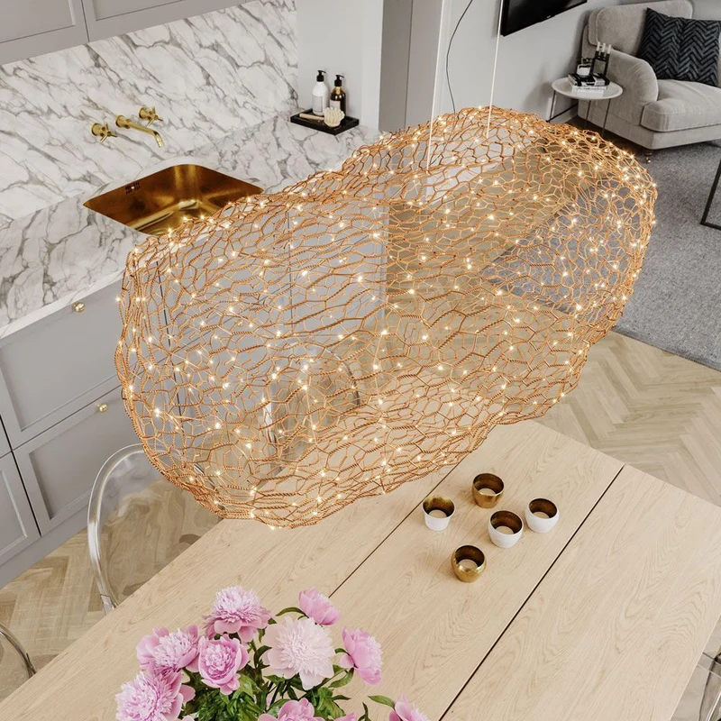 LED-Hängelampe Hayden L 76cm Goldfarben