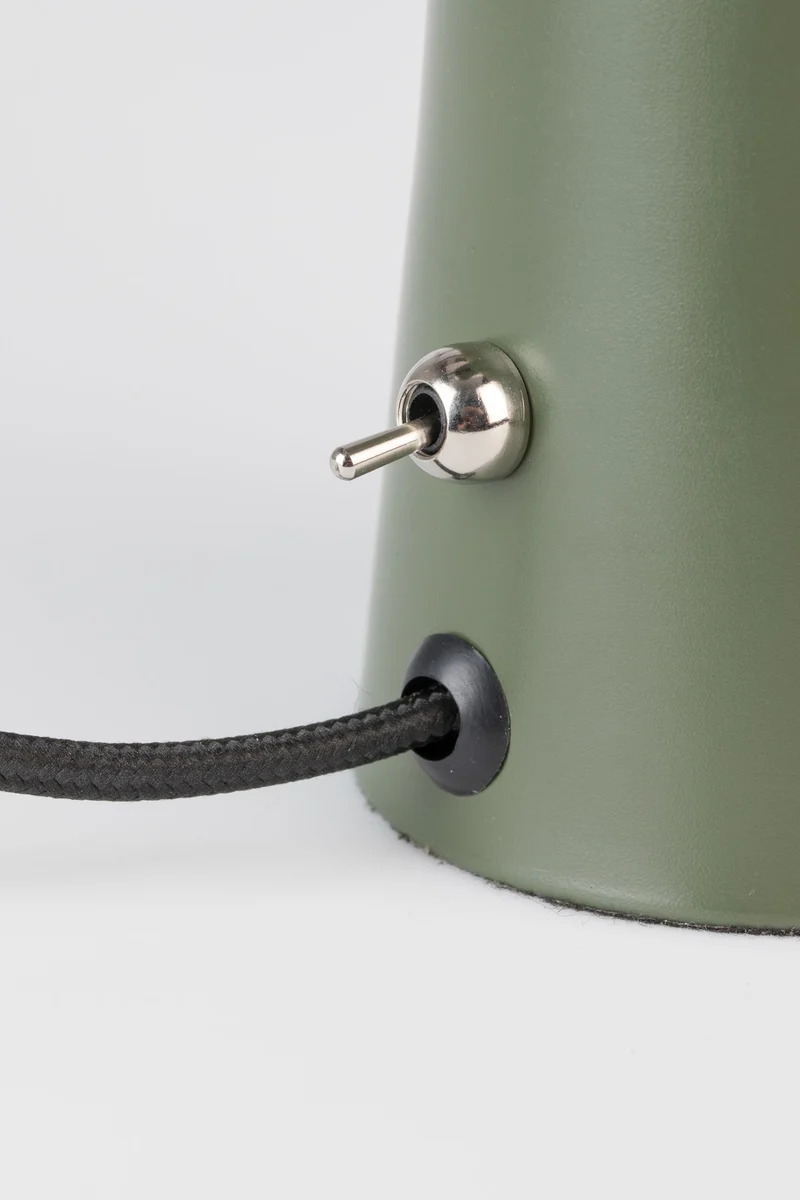 Schreibtischlampe Vesper in Grün mit Metall-Lampenschirm, E27
