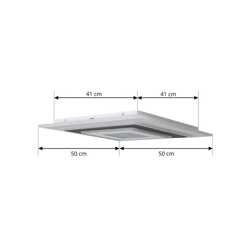 B-Ware Lindby Deckenleuchte Rebeka LED Lampe dimmbar CCT 50x50cm schwarz weiß 2400Lumen