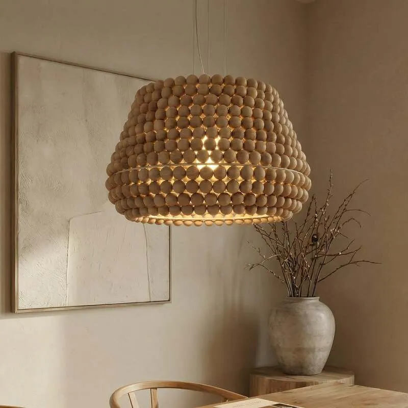 B-Ware Lucande Hängeleuchte Melori LED Pendelleuchte Lampe dimmbar Holz schwarz Ø51cm