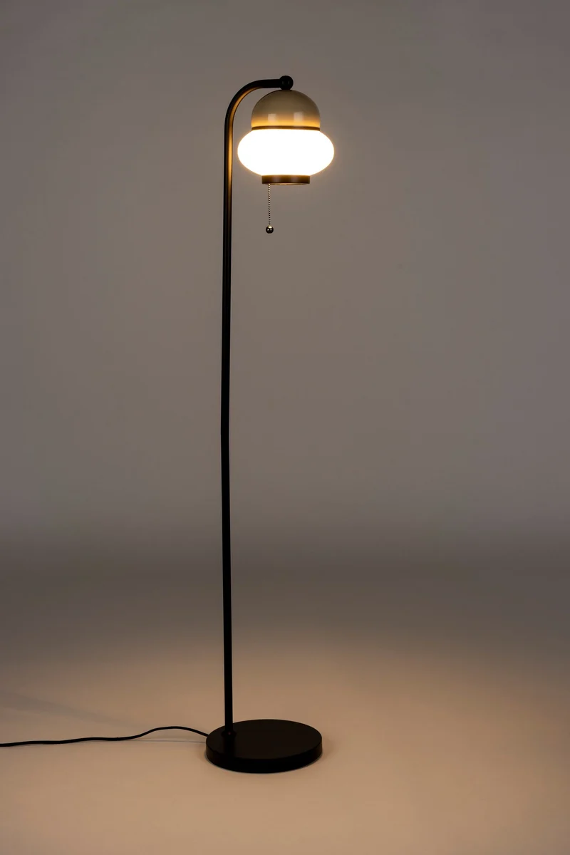 Stehlampe Bumble Beige von Zuiver mit Milchglasschirm aus Eisen
