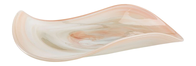 Tablett Maria von Zuiver aus Glas, Off-White mit Blush-Effekt