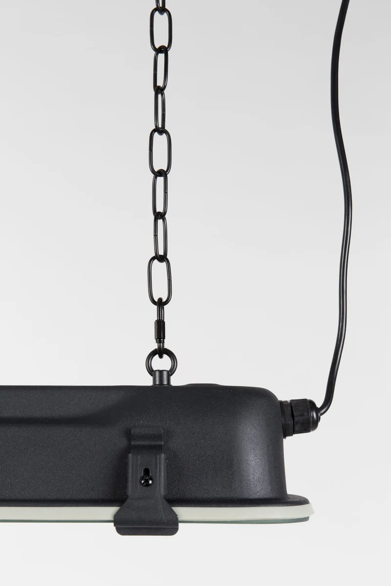 Pendelleuchte G.T.A. XL Schwarz mit Metallgestell im Industrial-Stil