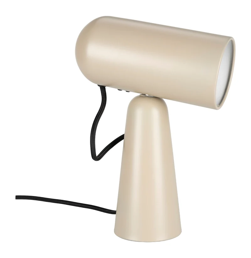 Schreibtischlampe Vesper Beige mit drehbarem Metall-Lampenschirm