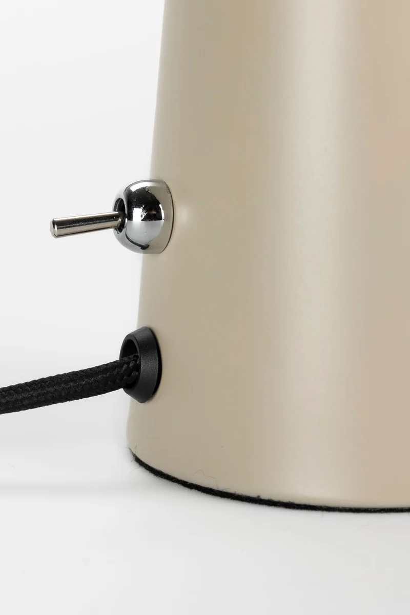 Schreibtischlampe Vesper Beige mit drehbarem Metall-Lampenschirm